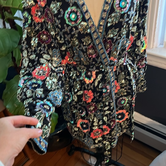 INCREDIBLE Beaded Evening Cocktail Wrap Dress - US 10 - Picture 5 of 10